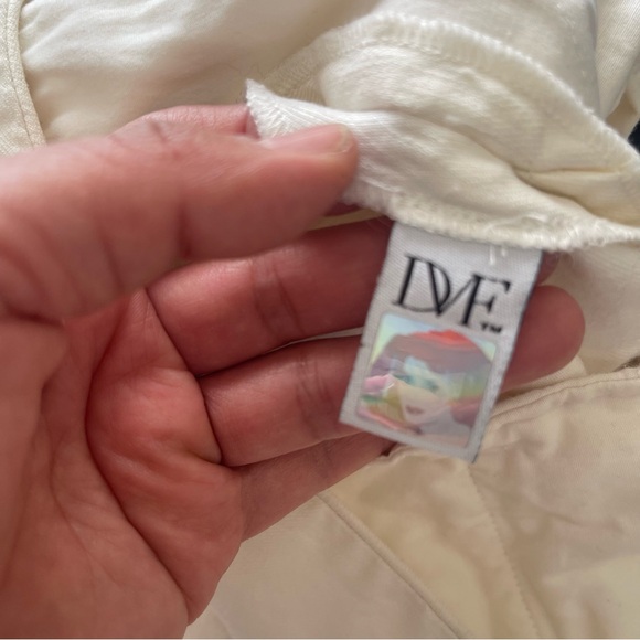 Diane Von Furstenberg Amor linen blend flare white off white pants size 6 - Picture 4 of 9